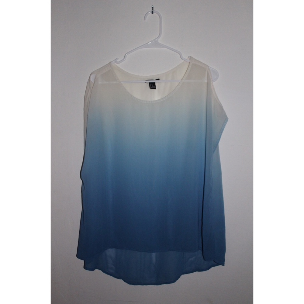 Blue Ombré Sheer Blouse
